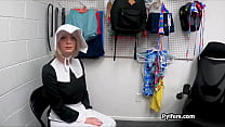 Shy blonde milks officer dick